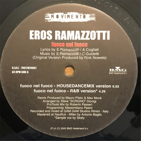 Fuoco nel fuoco - Ramazzotti Eros